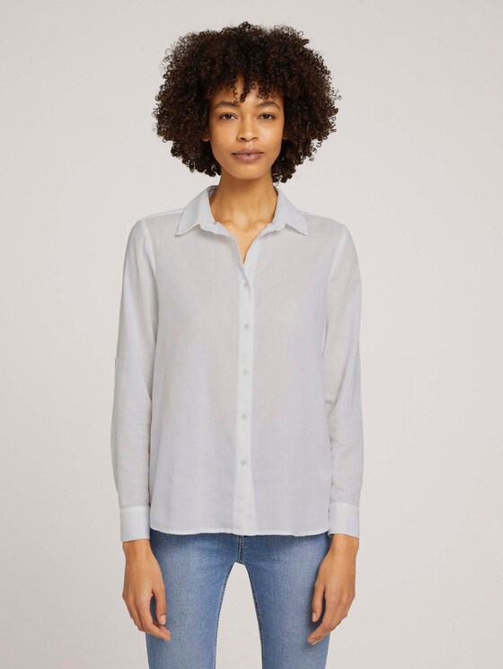 Bluse mit Kontraststreifen - Frauen - White Bluse mit Kontraststreifen - Frauen - White - 1 - Mine to five