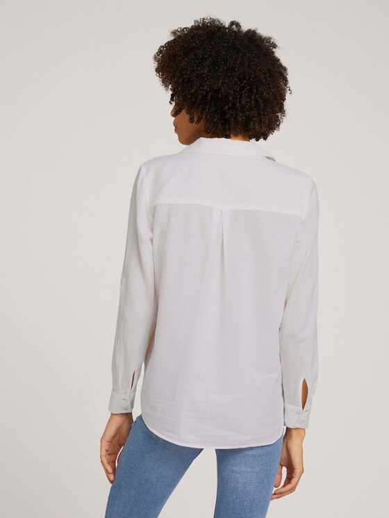 Bluse mit Kontraststreifen - Frauen - White Bluse mit Kontraststreifen - Frauen - White - 2 - Mine to five
