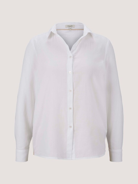 Bluse mit Kontraststreifen - Frauen - White Bluse mit Kontraststreifen - Frauen - White - 7 - Mine to five