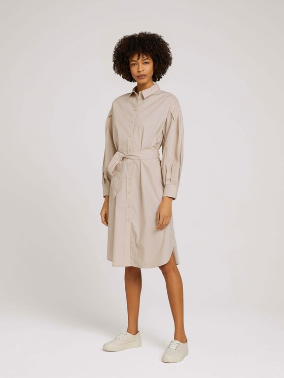 Hemdkleid mit Falten - Frauen - linen beige Hemdkleid mit Falten - Frauen - linen beige - 3 - Mine to five