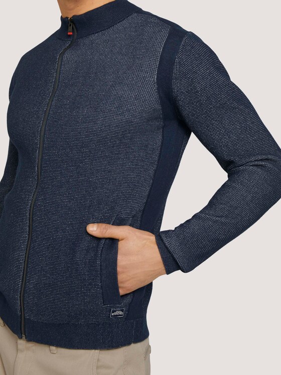 Stehkragen Strickjacke mit Bio-Baumwolle - Männer - Dark Blue Stehkragen Strickjacke mit Bio-Baumwolle - Männer - Dark Blue - 9 - TOM TAILOR