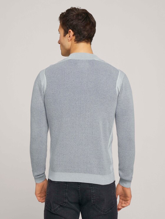 Strickjacke mit Stehkragen mit Bio-Baumwolle - Männer - Off White Strickjacke mit Stehkragen mit Bio-Baumwolle - Männer - Off White - 2 - TOM TAILOR