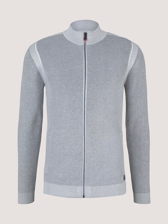 Strickjacke mit Stehkragen mit Bio-Baumwolle - Männer - Off White Strickjacke mit Stehkragen mit Bio-Baumwolle - Männer - Off White - 7 - TOM TAILOR
