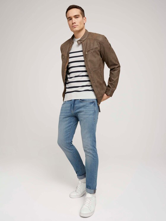 gestreifter Pullover mit Bio-Baumwolle - Männer - white navylue stripe gestreifter Pullover mit Bio-Baumwolle - Männer - white navylue stripe - 3 - TOM TAILOR