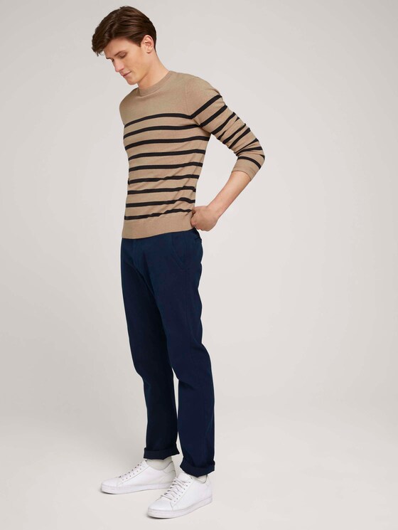 gestreifter Pullover mit Bio-Baumwolle - Männer - beige melange navy stripe gestreifter Pullover mit Bio-Baumwolle - Männer - beige melange navy stripe - 3 - TOM TAILOR