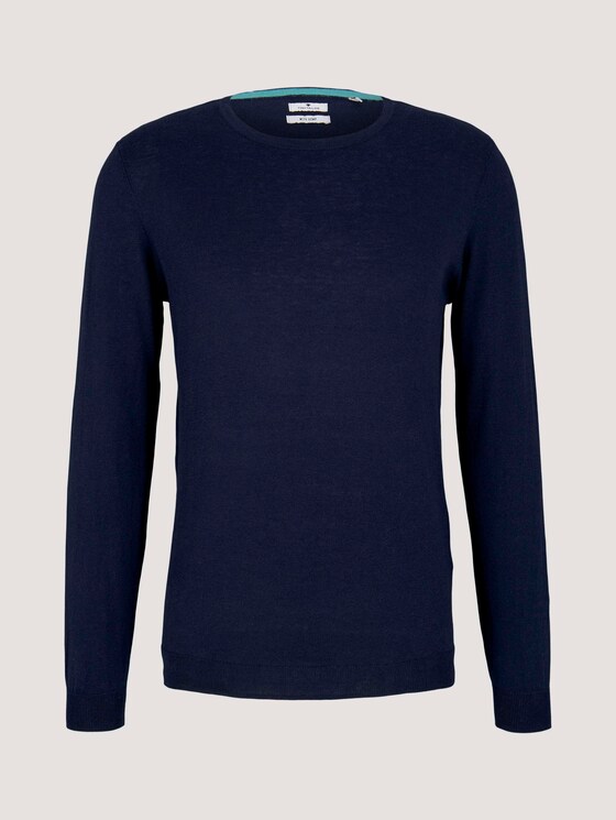 Basic Pullover - Männer - Dark Blue Basic Pullover - Männer - Dark Blue - 7 - TOM TAILOR