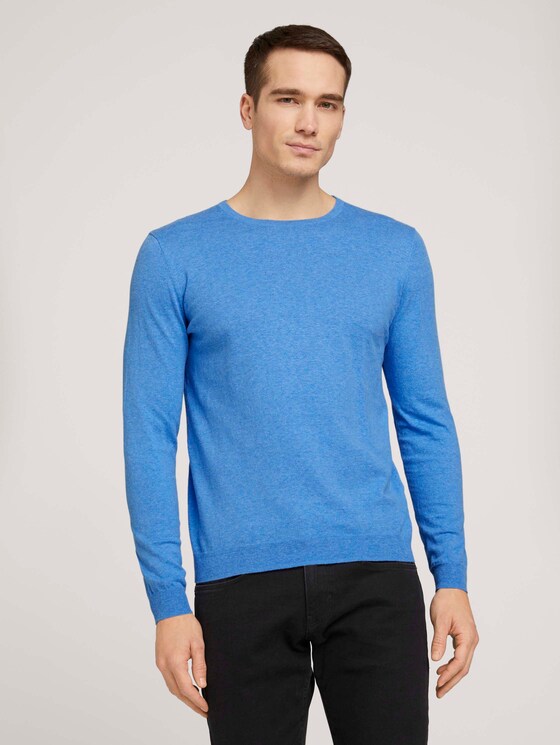 Basic Pullover - Männer - bright ibiza blue Basic Pullover - Männer - bright ibiza blue - 1 - TOM TAILOR