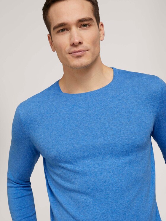 Basic Pullover - Männer - bright ibiza blue Basic Pullover - Männer - bright ibiza blue - 9 - TOM TAILOR