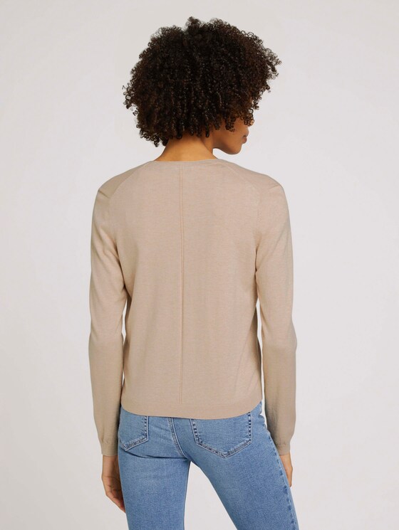 Feiner Cardigan mit Bio-Baumwolle - Frauen - cargo beige melange Feiner Cardigan mit Bio-Baumwolle - Frauen - cargo beige melange - 2 - Mine to five