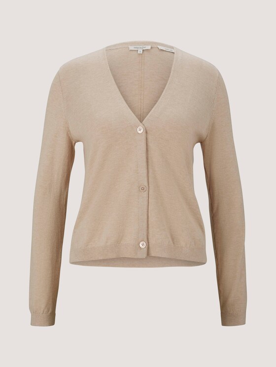 Feiner Cardigan mit Bio-Baumwolle - Frauen - cargo beige melange Feiner Cardigan mit Bio-Baumwolle - Frauen - cargo beige melange - 7 - Mine to five