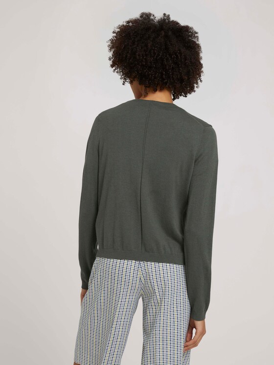 Cardigan mit Bio-Baumwolle - Frauen - deep leaf green Cardigan mit Bio-Baumwolle - Frauen - deep leaf green - 2 - Mine to five