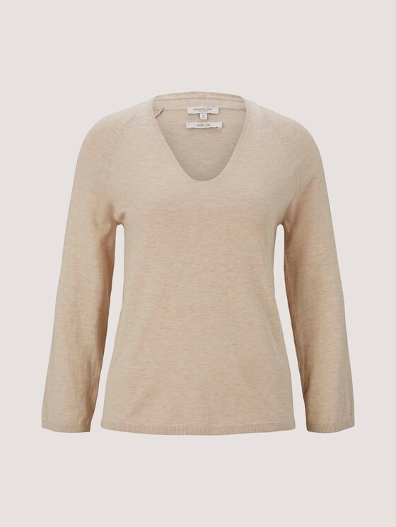 Pullover mit Bio-Baumwolle - Frauen - cargo beige melange Pullover mit Bio-Baumwolle - Frauen - cargo beige melange - 7 - Mine to five