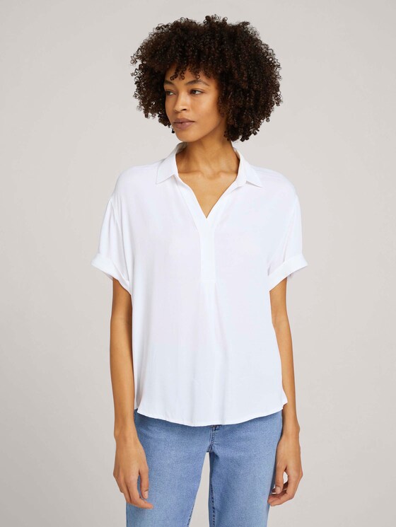 T-Shirt mit Kragen - Frauen - White T-Shirt mit Kragen - Frauen - White - 1 - Mine to five
