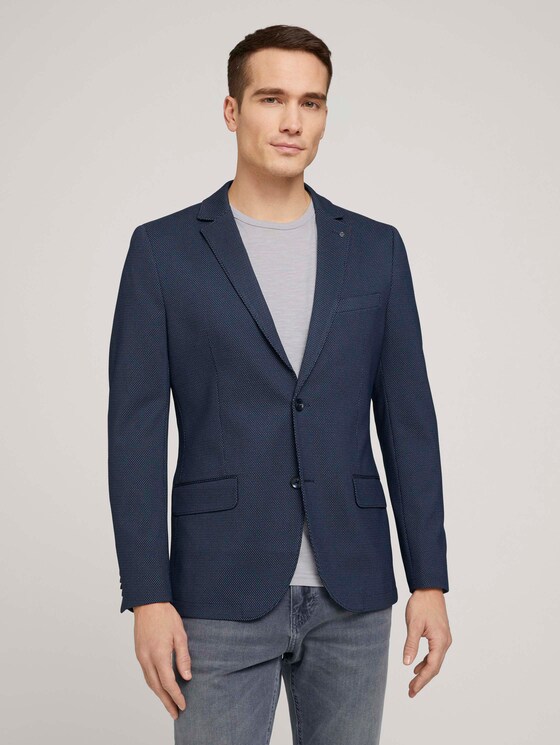 Jersey-Sakko - Männer - knitted blue pattern Jersey-Sakko - Männer - knitted blue pattern - 1 - TOM TAILOR