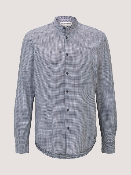 Hemd mit Rundhalsausschnitt - Männer - navy white slub mini vichy Hemd mit Rundhalsausschnitt - Männer - navy white slub mini vichy - 7 - TOM TAILOR Denim