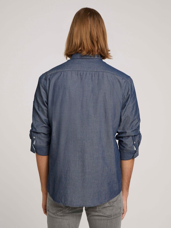 strukturiertes Hemd - Männer - navy white dobby structure strukturiertes Hemd - Männer - navy white dobby structure - 2 - TOM TAILOR Denim