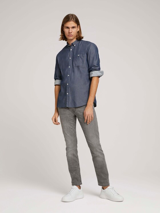 strukturiertes Hemd - Männer - navy white dobby structure strukturiertes Hemd - Männer - navy white dobby structure - 3 - TOM TAILOR Denim