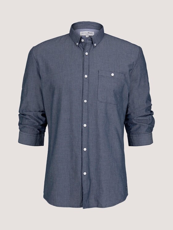 strukturiertes Hemd - Männer - navy white dobby structure strukturiertes Hemd - Männer - navy white dobby structure - 7 - TOM TAILOR Denim
