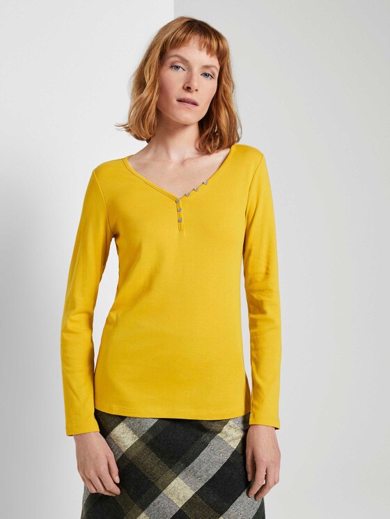 Henley-Langarmshirt - Frauen - california sand yellow Henley-Langarmshirt - Frauen - california sand yellow - 1 - TOM TAILOR