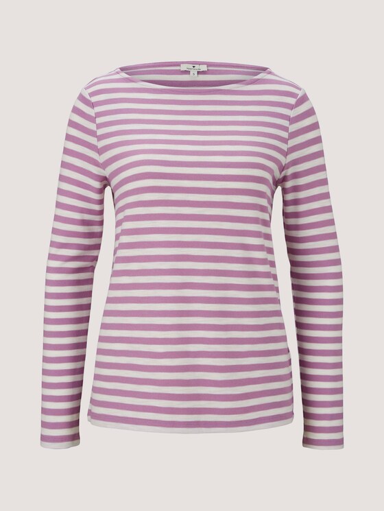 gestreiftes Langarmshirt - Frauen - lilac offwhite stripe gestreiftes Langarmshirt - Frauen - lilac offwhite stripe - 7 - TOM TAILOR