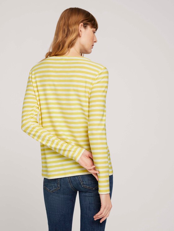gestreiftes Langarmshirt - Frauen - yellow offwhite stripe gestreiftes Langarmshirt - Frauen - yellow offwhite stripe - 2 - TOM TAILOR