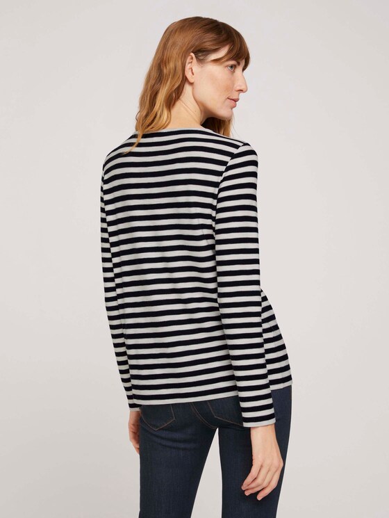gestreiftes Langarmshirt - Frauen - navy offwhite stripe gestreiftes Langarmshirt - Frauen - navy offwhite stripe - 2 - TOM TAILOR