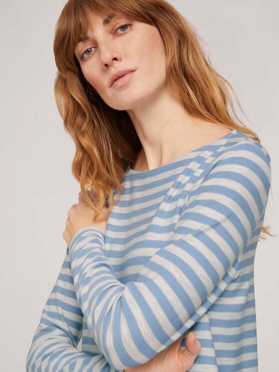 gestreiftes Langarmshirt - Frauen - blue offwhite stripe gestreiftes Langarmshirt - Frauen - blue offwhite stripe - 9 - TOM TAILOR