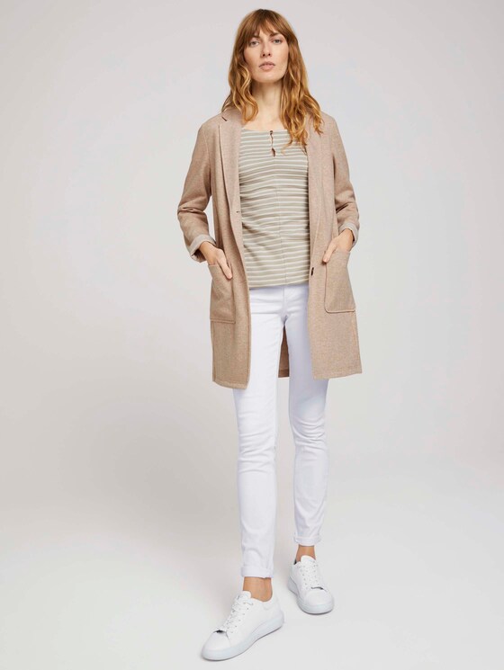 gestreiftes T-Shirt mit elastischem Saum - Frauen - beige thin stripe gestreiftes T-Shirt mit elastischem Saum - Frauen - beige thin stripe - 3 - TOM TAILOR