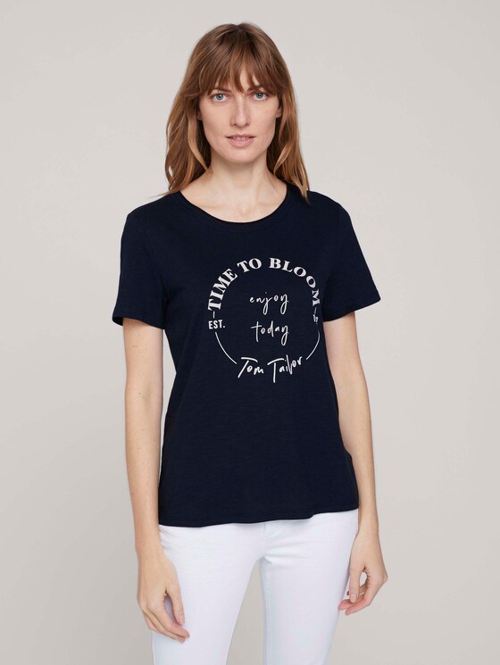 T-Shirt mit Bio-Baumwolle - Frauen - Sky Captain Blue T-Shirt mit Bio-Baumwolle - Frauen - Sky Captain Blue - 1 - TOM TAILOR
