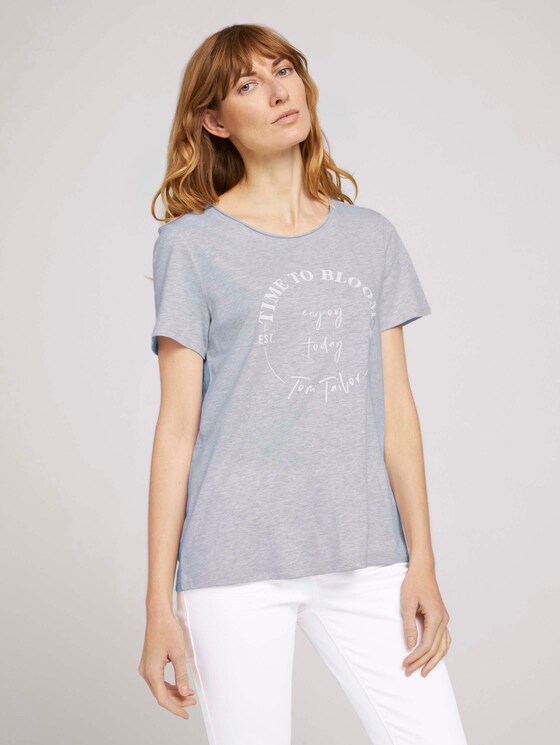 T-Shirt mit Bio-Baumwolle - Frauen - comfort grey melange T-Shirt mit Bio-Baumwolle - Frauen - comfort grey melange - 1 - TOM TAILOR