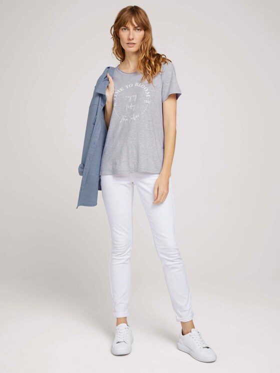 T-Shirt mit Bio-Baumwolle - Frauen - comfort grey melange T-Shirt mit Bio-Baumwolle - Frauen - comfort grey melange - 3 - TOM TAILOR