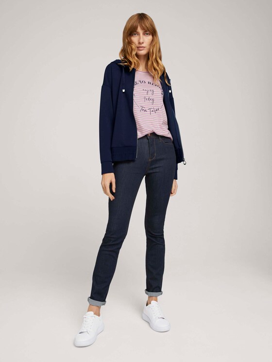 T-Shirt mit Bio-Baumwolle - Frauen - offwhite lilac bigger stripe T-Shirt mit Bio-Baumwolle - Frauen - offwhite lilac bigger stripe - 3 - TOM TAILOR