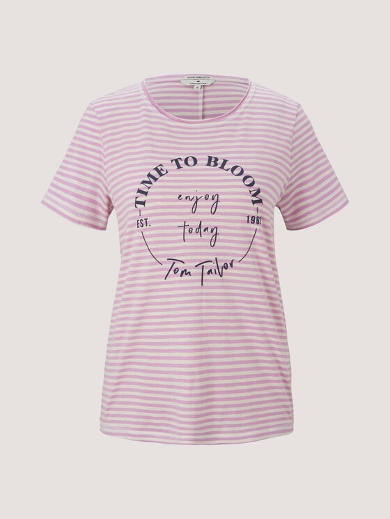 T-Shirt mit Bio-Baumwolle - Frauen - offwhite lilac bigger stripe T-Shirt mit Bio-Baumwolle - Frauen - offwhite lilac bigger stripe - 7 - TOM TAILOR