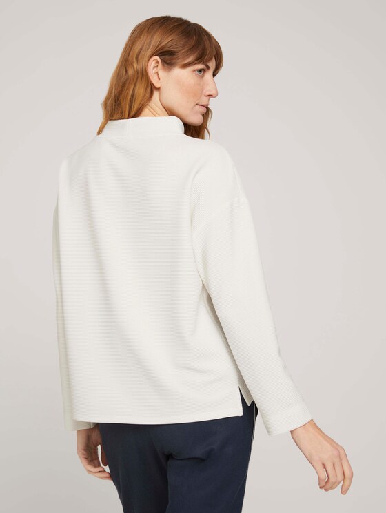 Sweatshirt mit Ottomanstruktur - Frauen - Whisper White Sweatshirt mit Ottomanstruktur - Frauen - Whisper White - 2 - TOM TAILOR
