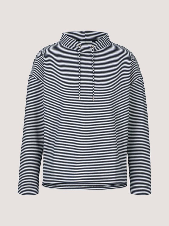 Sweatshirt mit Ottomanstruktur - Frauen - navy offwhite ottoman stripe Sweatshirt mit Ottomanstruktur - Frauen - navy offwhite ottoman stripe - 7 - TOM TAILOR