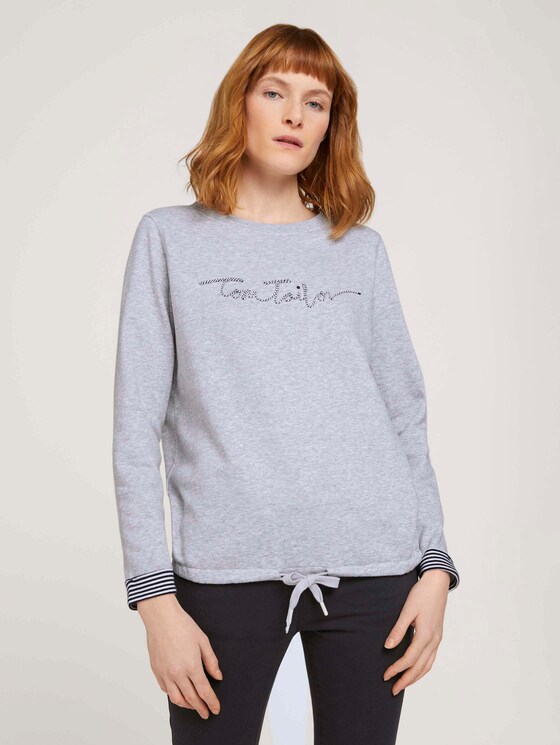 Sweatshirt mit Bio-Baumwolle - Frauen - comfort grey melange Sweatshirt mit Bio-Baumwolle - Frauen - comfort grey melange - 1 - TOM TAILOR