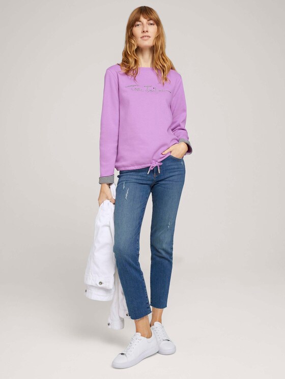 Sweatshirt mit Bio-Baumwolle - Frauen - heather lilac Sweatshirt mit Bio-Baumwolle - Frauen - heather lilac - 3 - TOM TAILOR