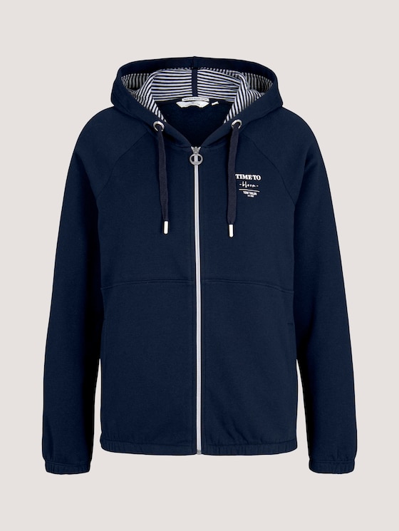 Sweatjacke mit Bio-Baumwolle - Frauen - Sky Captain Blue Sweatjacke mit Bio-Baumwolle - Frauen - Sky Captain Blue - 7 - TOM TAILOR