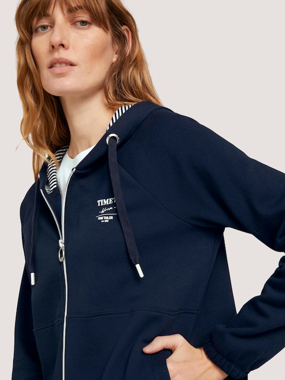 Sweatjacke mit Bio-Baumwolle - Frauen - Sky Captain Blue Sweatjacke mit Bio-Baumwolle - Frauen - Sky Captain Blue - 9 - TOM TAILOR