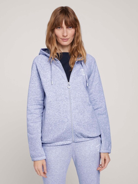 Sweatjacke mit Bio-Baumwolle - Frauen - comfort grey melange Sweatjacke mit Bio-Baumwolle - Frauen - comfort grey melange - 1 - TOM TAILOR