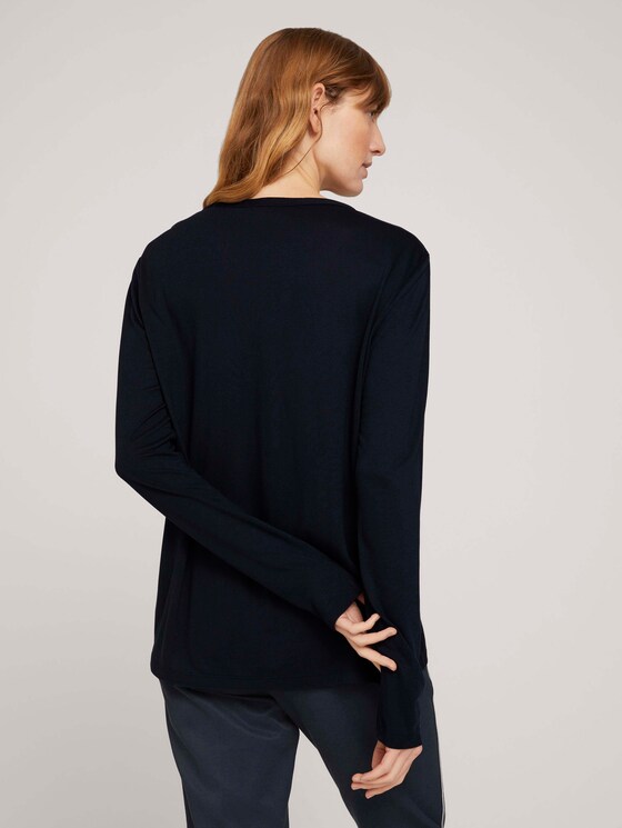 Langarmshirt mit Henleyausschnitt - Frauen - Sky Captain Blue Langarmshirt mit Henleyausschnitt - Frauen - Sky Captain Blue - 2 - TOM TAILOR