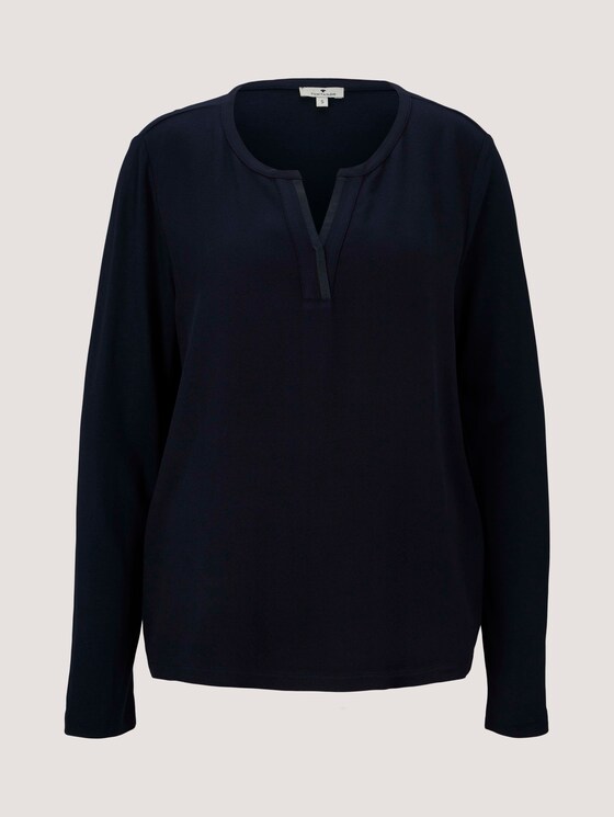 Langarmshirt mit Henleyausschnitt - Frauen - Sky Captain Blue Langarmshirt mit Henleyausschnitt - Frauen - Sky Captain Blue - 7 - TOM TAILOR