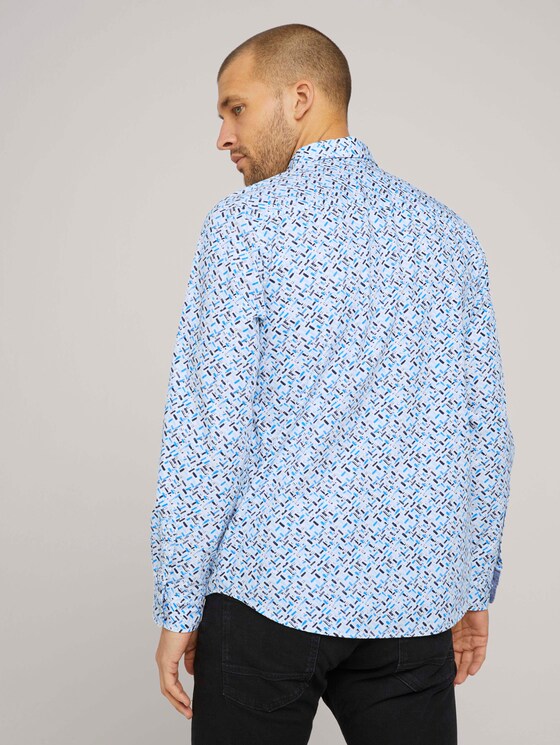gemustertes Hemd - Männer - white base blue shades design gemustertes Hemd - Männer - white base blue shades design - 2 - TOM TAILOR