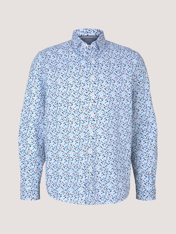 gemustertes Hemd - Männer - white base blue shades design gemustertes Hemd - Männer - white base blue shades design - 7 - TOM TAILOR