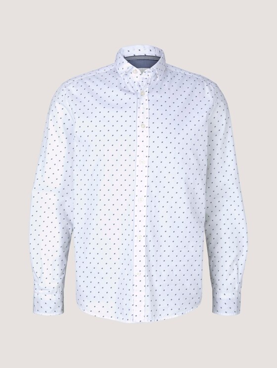 gemustertes Hemd - Männer - white base blue element design gemustertes Hemd - Männer - white base blue element design - 7 - TOM TAILOR