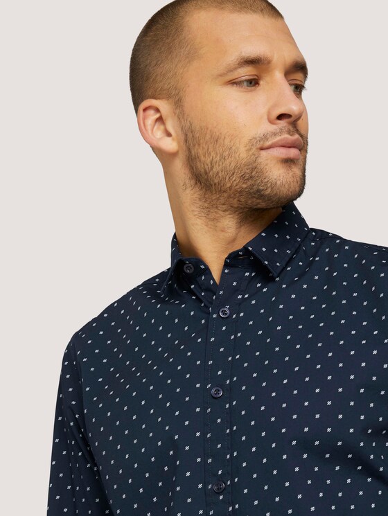 gemustertes Hemd - Männer - navy base white element design gemustertes Hemd - Männer - navy base white element design - 9 - TOM TAILOR
