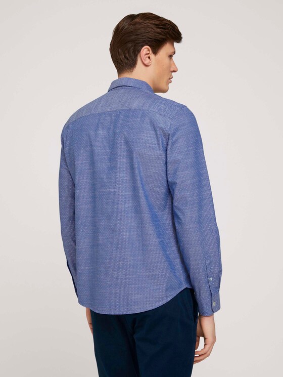 gemustertes Hemd mit Bio-Baumwolle - Männer - blue white scattered design gemustertes Hemd mit Bio-Baumwolle - Männer - blue white scattered design - 2 - TOM TAILOR
