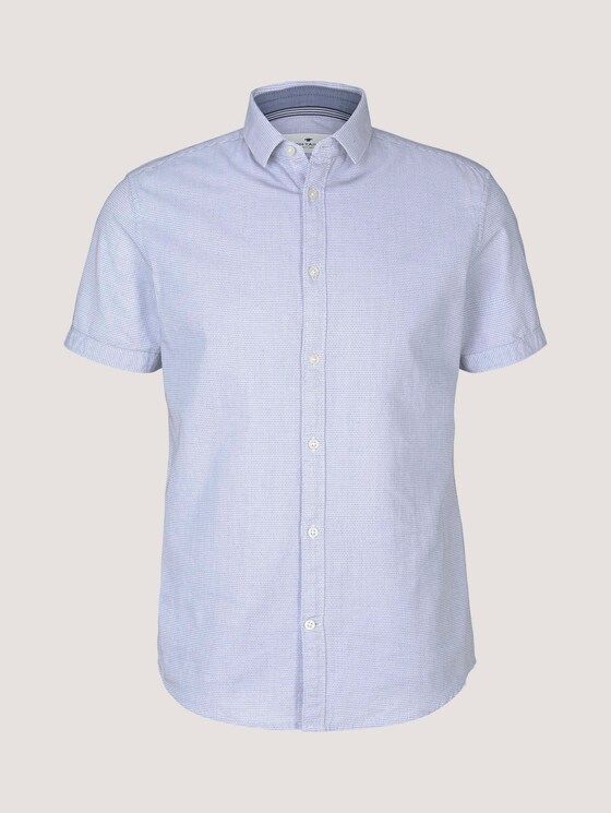 kurzärmliges Hemd - Männer - white navy structure kurzärmliges Hemd - Männer - white navy structure - 7 - TOM TAILOR