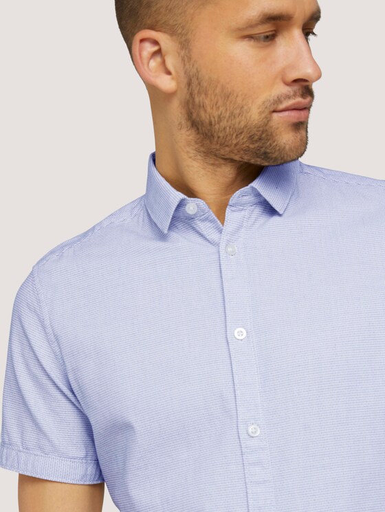 kurzärmliges Hemd - Männer - white navy structure kurzärmliges Hemd - Männer - white navy structure - 9 - TOM TAILOR