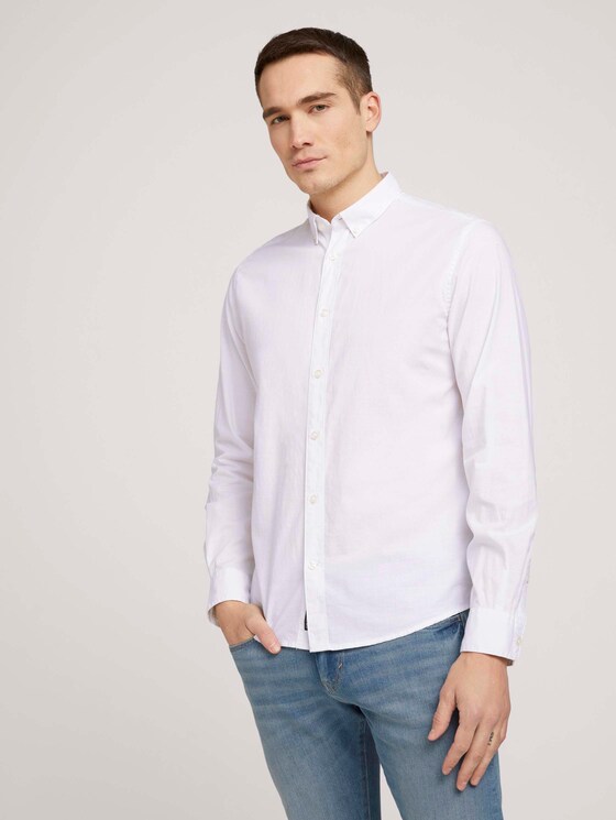 Hemd mit Bio-Baumwolle - Männer - White Hemd mit Bio-Baumwolle - Männer - White - 1 - TOM TAILOR